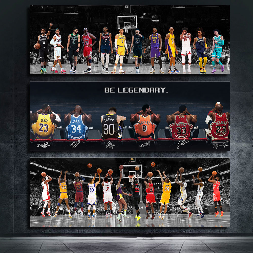 Aqua Sports Club - กีฬาบาสเก็ตบอล J-James C-curry โปสเตอร์ ja morants